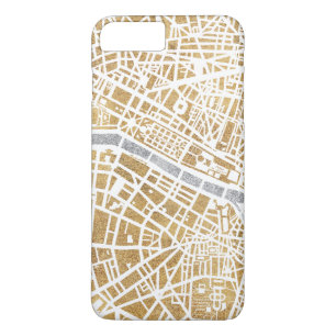 Gilded City Map of Paris iPhone 8 Plus / 7 Plus Hoesje