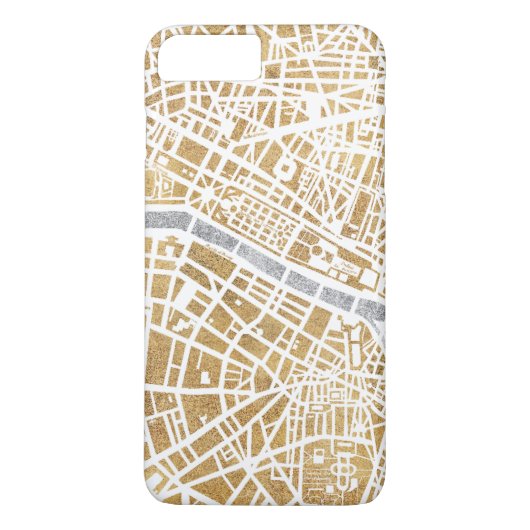 Gilded City Map of Paris Case-Mate iPhone Case (Achterkant)