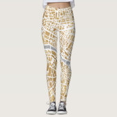Gilded City Map of Paris Leggings (Voorkant)