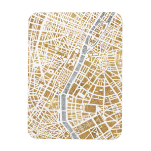 Gilded City Map of Paris Magneet