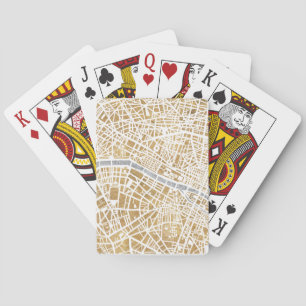 Gilded City Map of Paris Pokerkaarten