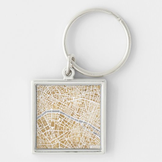 Gilded City Map of Paris Sleutelhanger (Voorkant)