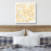 Gilded City Map of Rome Canvas Afdruk (Insitu (Slaapkamer))