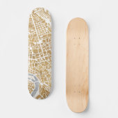 Gilded City Map of Rome Skateboard (Voorkant)