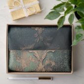 Gilded Damask Emerald Green Patina Tissuepapier (Geschenk)