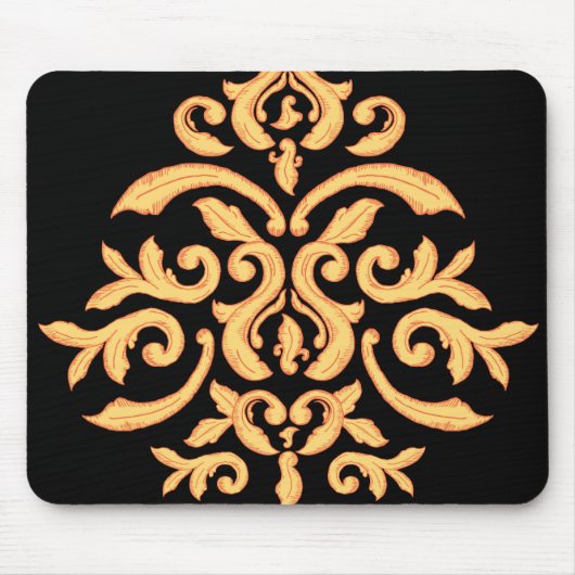 Gilded Damask Mousepad voor de Elegant Kantoor Des Muismat (Voorkant)