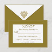 Gilded Elegance RSVP Kaartje (Voorkant / Achterkant)