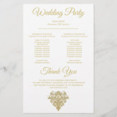 Gilded Elegance Wedding Programme (Achterkant)