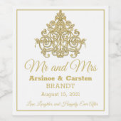 Gilded Elegance Wine Label Wijn Etiket (Enkel label)