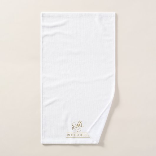 Gilded Faux Gold Calligraphy Groom M. Gift (Serviette à main)