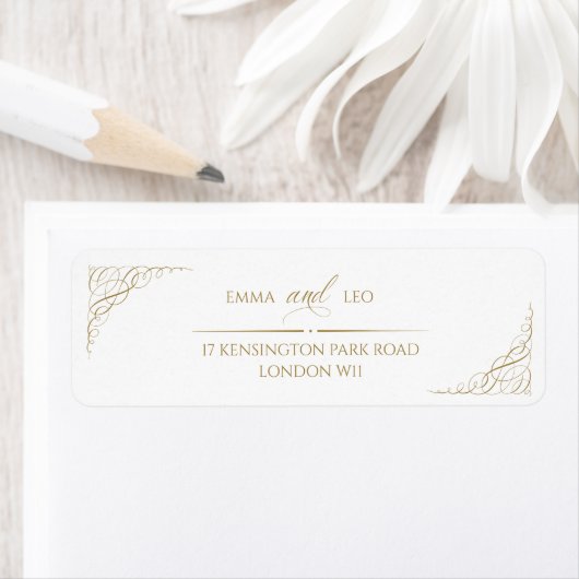 Gilded Faux Gold Calligraphy Romantic Wedding Etiket (Insitu)