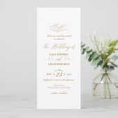 Gilded Faux Gold Calligraphy Romantic Wedding Kaart (Staand voorkant)