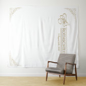 Gilded Faux Gold Calligraphy Romantic Wedding Wandkleed (In Situ (horizontaal))