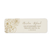 Gilded Floral | Cream & Gold Return Address Label (Voorkant)