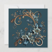 Gilded Floral Elegance Wedding Invitation Kaart (Achterkant)