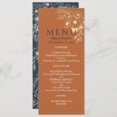 Gilded Floral Gold Wedding Menu (Voorkant / Achterkant)