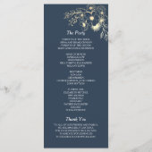 Gilded Floral Gold Wedding Programme Programma (Achterkant)