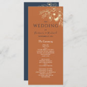 Gilded Floral Gold Wedding Programme Programma (Voorkant / Achterkant)