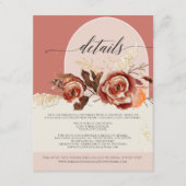 Gilded Floral Pink White Baroque Script Details En Informatiekaartje (Voorkant)