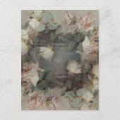 Gilded Floral Pink White Baroque Script Details Informatiekaartje (Achterkant)