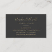 Gilded Floral | Visitekaartje van room en goud (Achterkant)