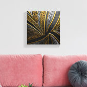 Gilded Fusion–Black & Gold Engraved Metal Wall Art Canvas Afdruk (Insitu (Woonkamer))