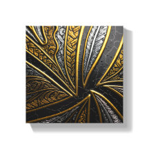 Gilded Fusion – Métal Noir et Or Gravé Art Mural