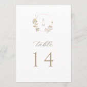 Gilded Garden Monogram Wedding Table Number Programma (Achterkant)