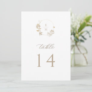 Gilded Garden Monogram Wedding Table Number Programma
