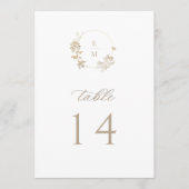 Gilded Garden Monogram Wedding Table Number Programma (Voorkant)