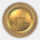 Gilded Glamour Diamond Gold Retour Adres Label (Voorkant)