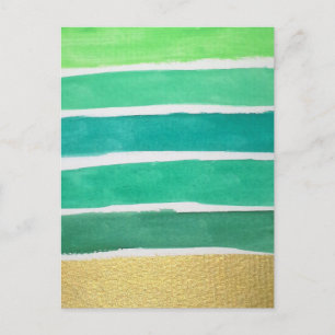 Gilded Green Stripes Briefkaart