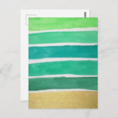 Gilded Green Stripes Briefkaart (Voorkant / Achterkant)
