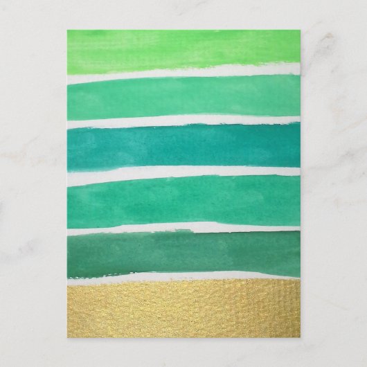 Gilded Green Stripes Briefkaart (Voorkant)