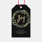 Gilded Greenery on Black | Joy Cadeaulabel (Voorkant)
