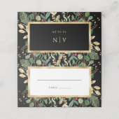 Gilded Greenery on Black | Kerstbruiloft (Buitenkant ongevouwen)