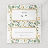 Gilded Greenery over White | Kerstbruiloft (Buitenkant ongevouwen)