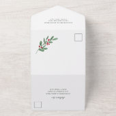 Gilded Greenery over White | Kerstbruiloft All In One Uitnodiging (Buitenkant)