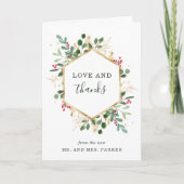 Gilded Greenery White | Kerstfeest Bedankkaart (Voorkant)