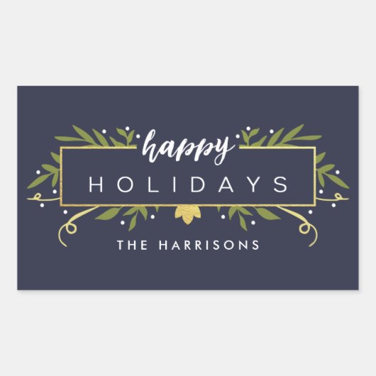 Gilded Holiday gepersonaliseerde Stickers (Voorkant)