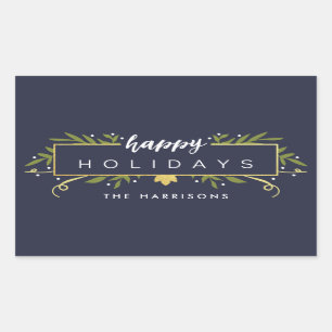 Gilded Holiday Personalized Stickers