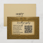 Gilded in Gold QR Code Mariage carte RSVP (Devant / Derrière)