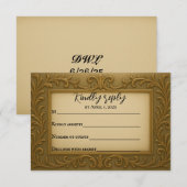Gilded in Gold Wedding Carte RSVP (Devant / Derrière)
