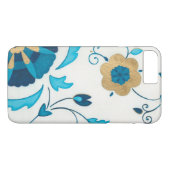 Gilded Indigo Flowers met witte achtergrond Case-Mate iPhone Case (Achterkant (Horizontaal))