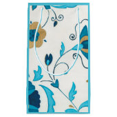 Gilded Indigo Flowers met witte achtergrond Klein Cadeauzakje (Voorkant)