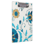 Gilded Indigo Flowers met witte achtergrond Klembord (Rechts)