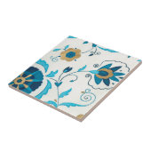 Gilded Indigo Flowers met witte achtergrond Tegeltje (Zijkant)