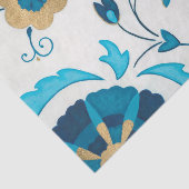 Gilded Indigo Flowers met Witte Achtergrond Tissuepapier (Detail)