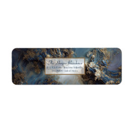 Gilded Indigo Mineral Return Address Etiket