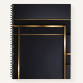 Gilded Intersections — Minimalist Black & Gold Notitieboek